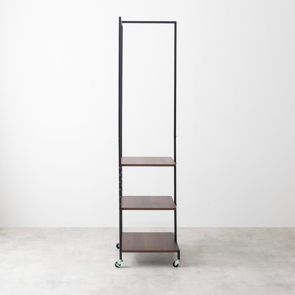 [幅40cm]棚付きスリムハンガーラック