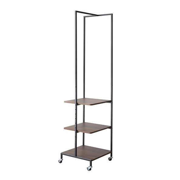 [幅40cm]棚付きスリムハンガーラック