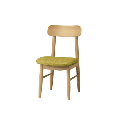 座面がグリーンのウッドのダイニングチェア