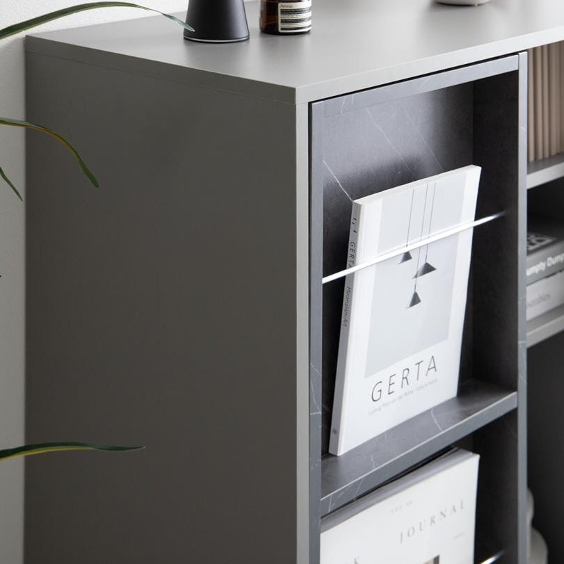 [幅71cm]スライド収納付本棚ラック