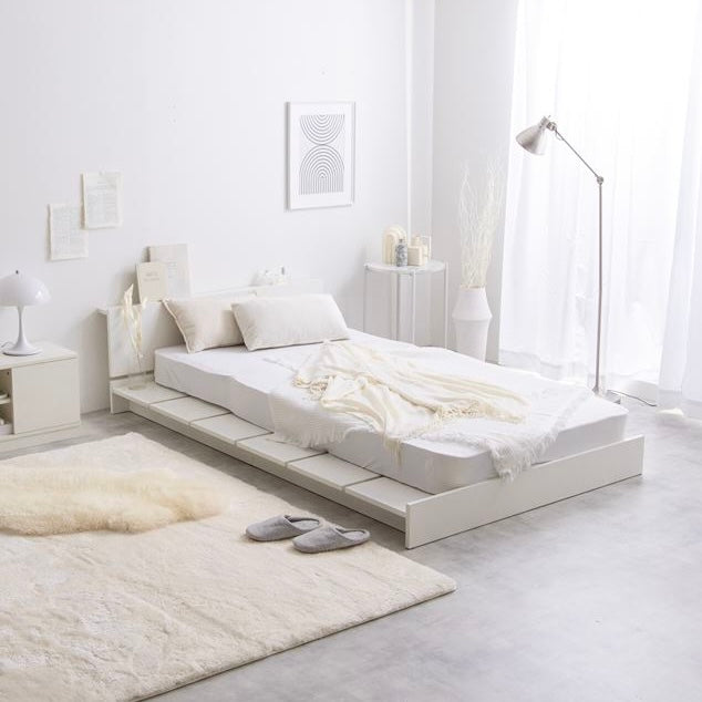 ホワイトカラーのシングルサイズすのこベッド