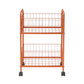 オレンジのポップなカラーの2段ワイヤーワゴン