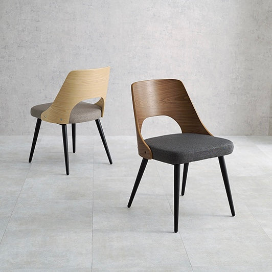 [2脚SET]美フォルム異素材ダイニングチェア