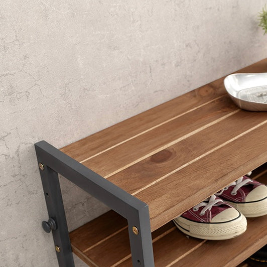 [幅45cm]可動棚ウッドシューズラック7段