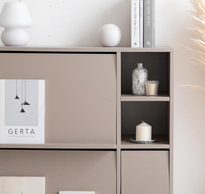 [幅81cm]フラップ扉付キャビネット