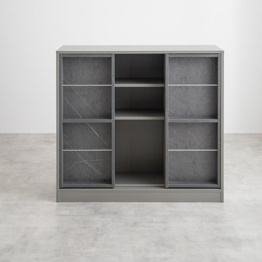 [幅96cm]スライド収納付本棚ラック