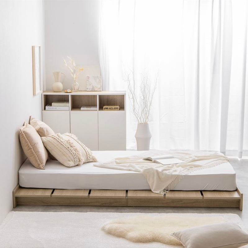 ナチュラルカラーのシングルサイズすのこベッド