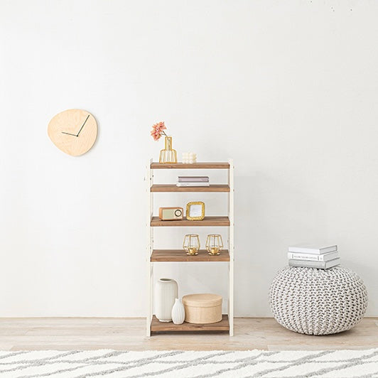 [幅45cm]可動棚ウッドシューズラック5段