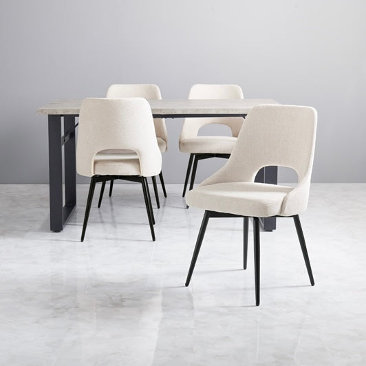 回転ファブリックダイニングチェア