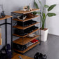 木目調シューズラック6段