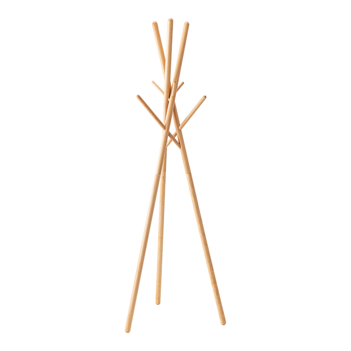 木の枝が交差したようなデザインのハンガーラック