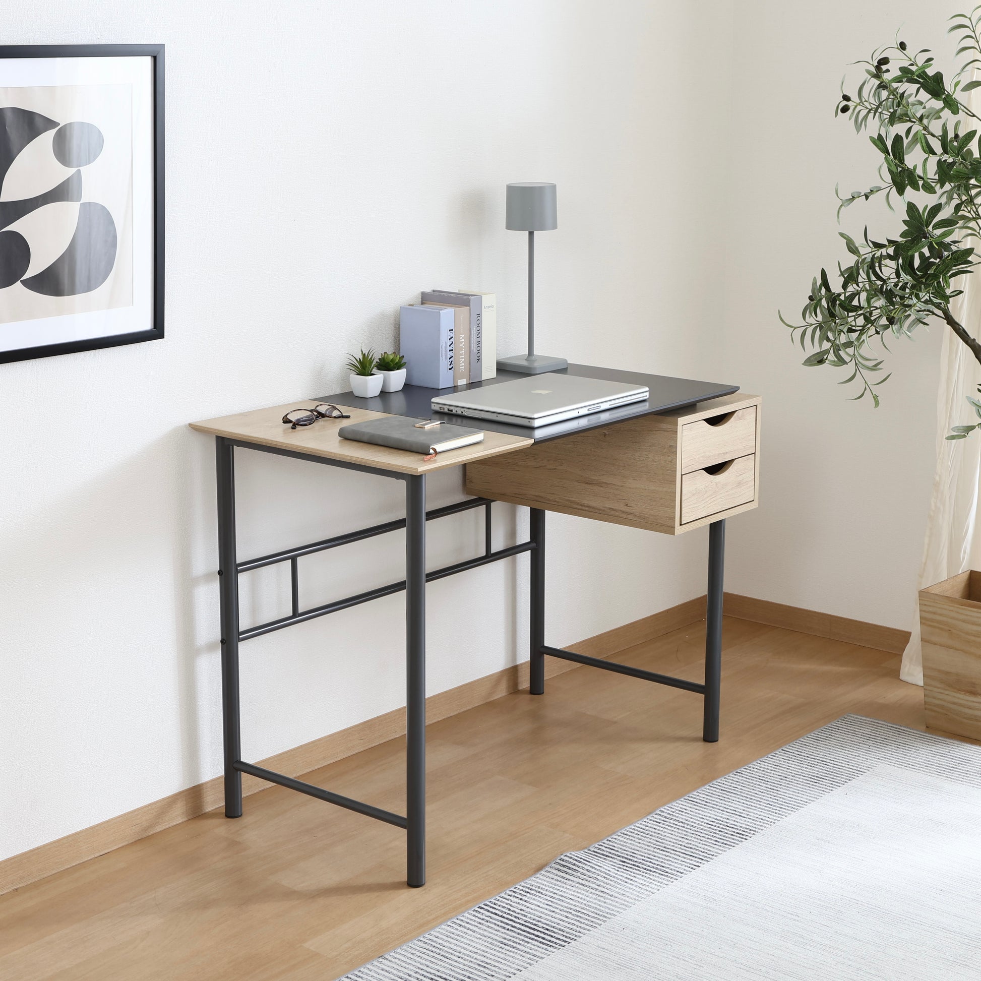 デスク｜引き出し付きバイカラーデスク - territory