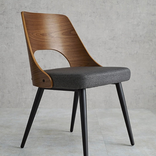 [2脚SET]美フォルム異素材ダイニングチェア