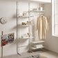 White modular clothing rack with adjustable shelves and hanging rod from roomnhome elpa custom shelf series