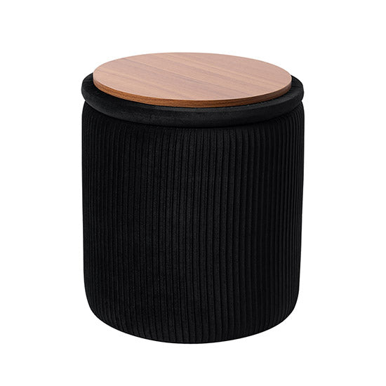 ブラックの楕円型のプリーツ収納