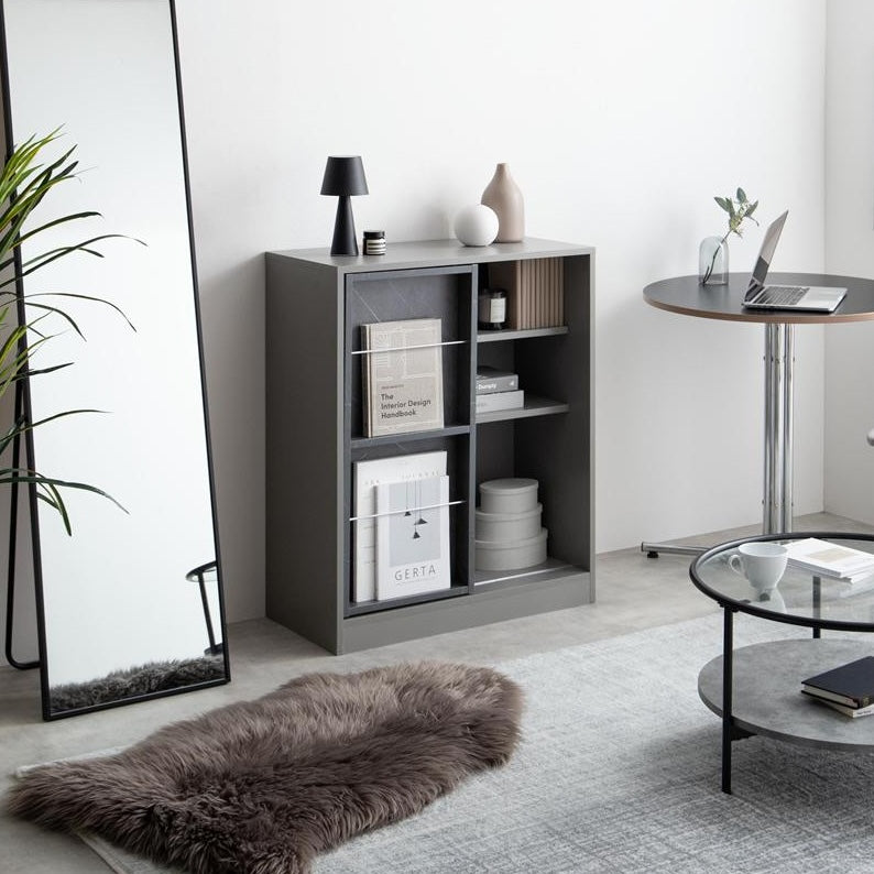 [幅71cm]スライド収納付本棚ラック