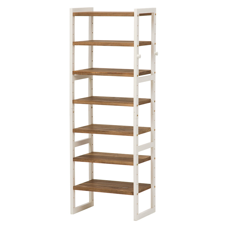 [幅45cm]可動棚ウッドシューズラック7段