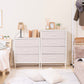ファブリック素材の3段と4段のチェストが横に並んでいる様子