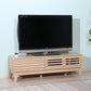 格子デザインのナチュラルウッドのテレビボード