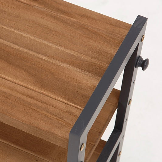 [幅45cm]可動棚ウッドシューズラック5段