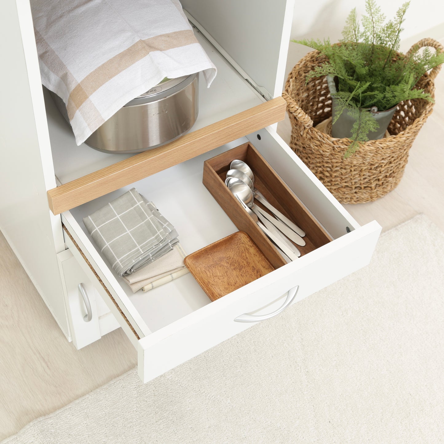 キッチンカウンター ホワイト×ナチュラル