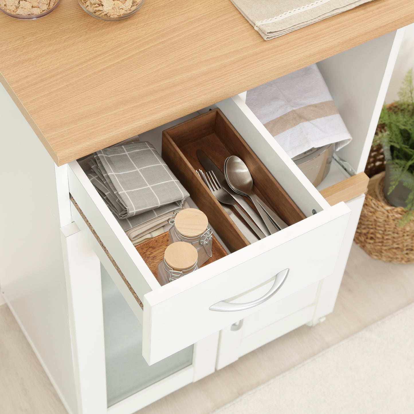 キッチンカウンター ホワイト×ナチュラル