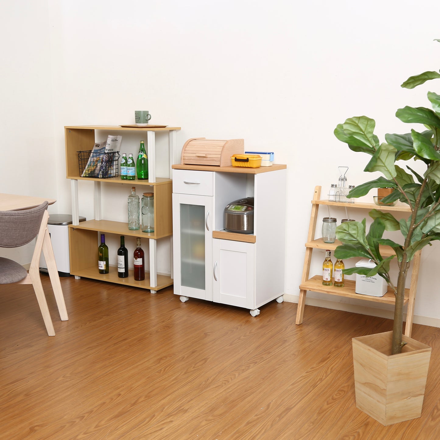 キッチンカウンター ホワイト×ナチュラル