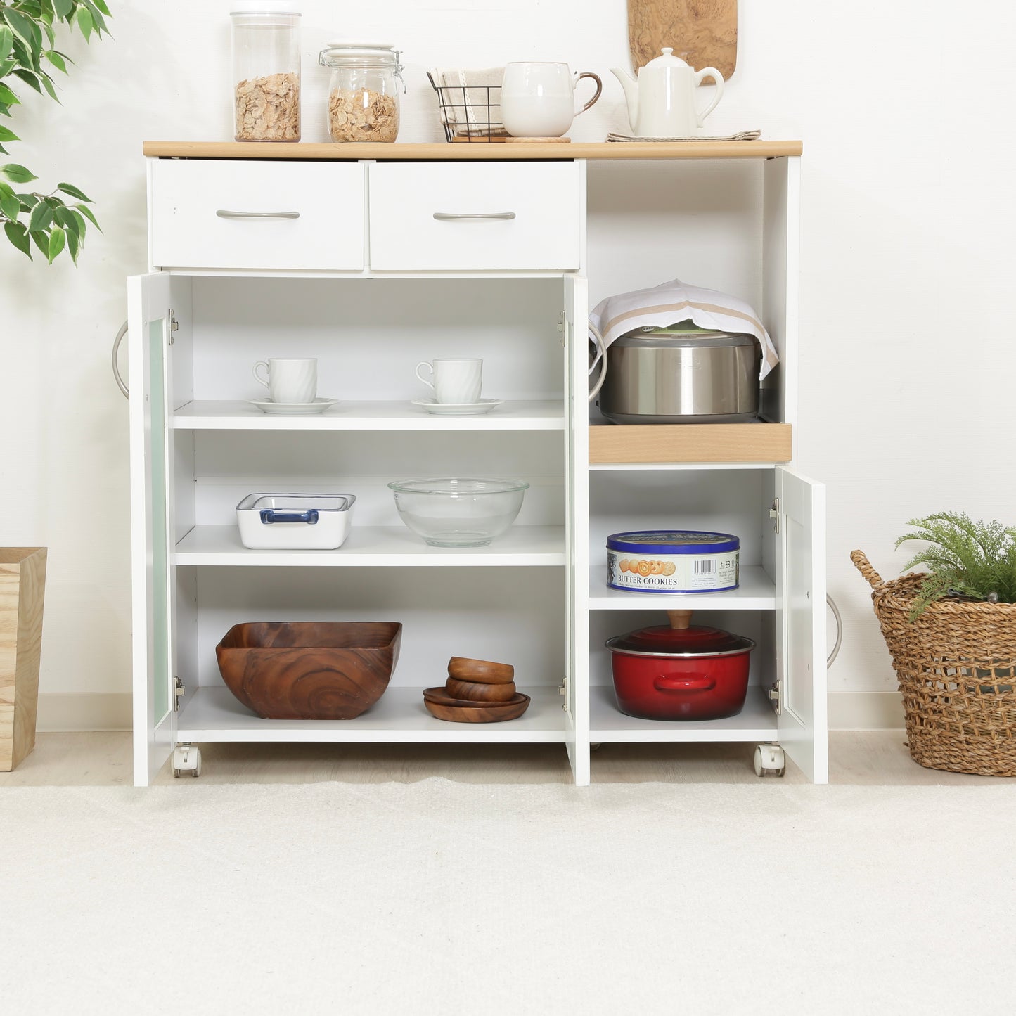 キッチンカウンター ホワイト×ナチュラル