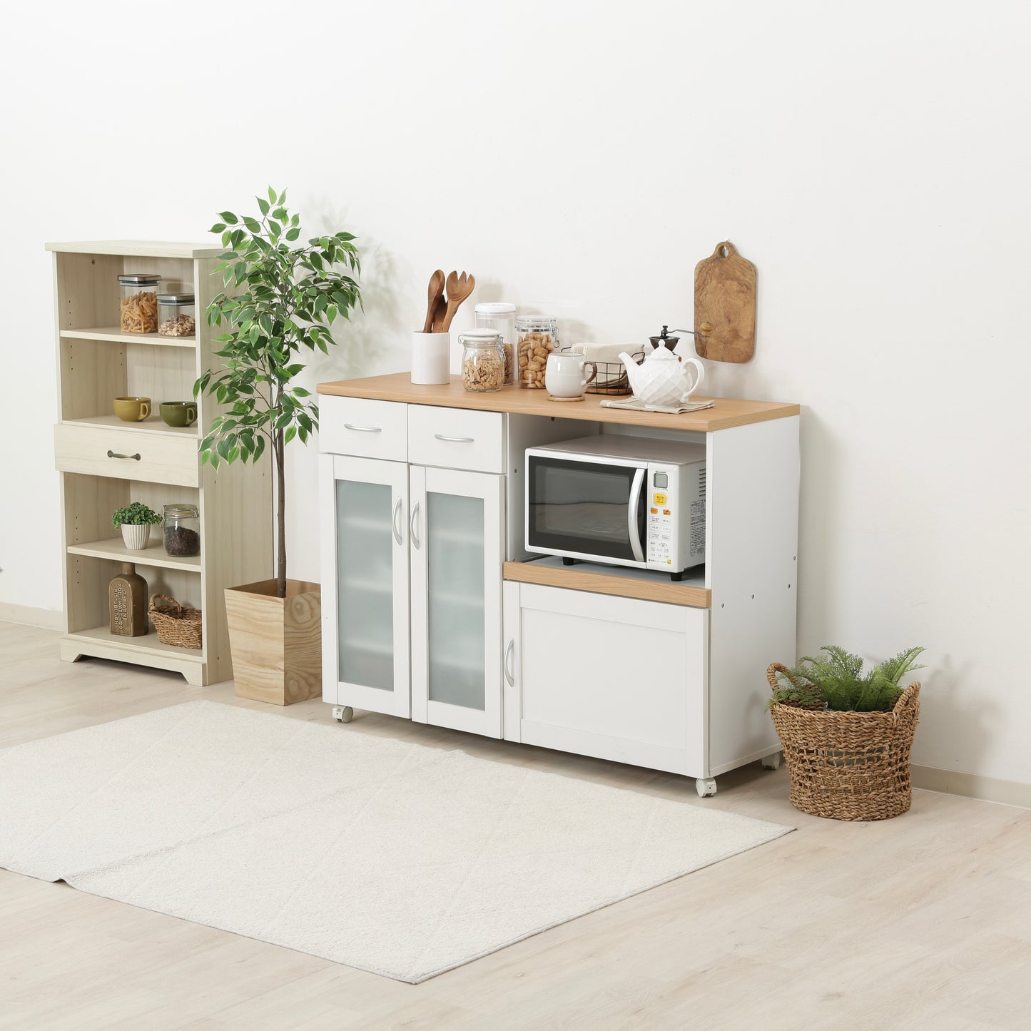 キッチンカウンター ホワイト×ナチュラル