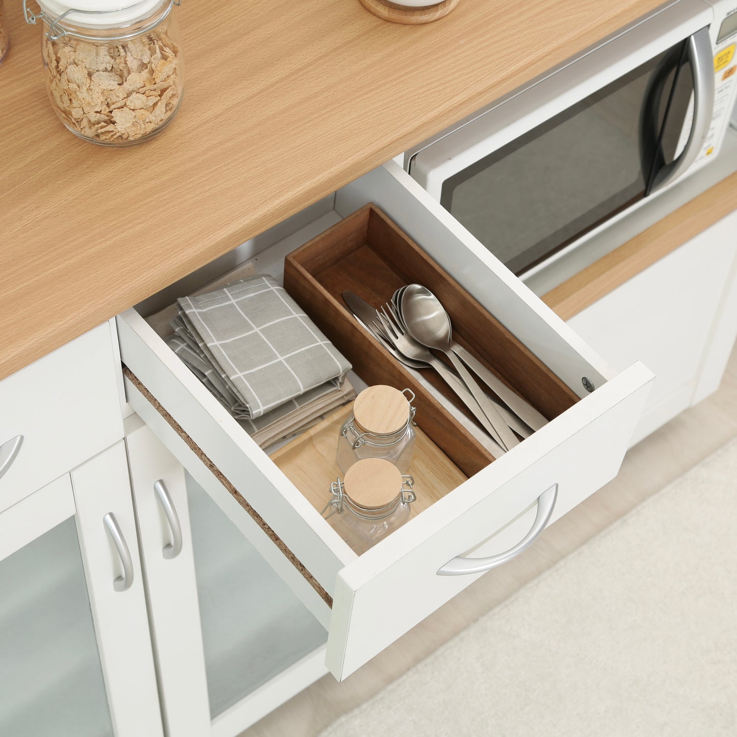 キッチンカウンター ホワイト×ナチュラル