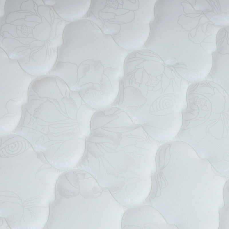 ホワイトのボンネルコイルマットレスの表面