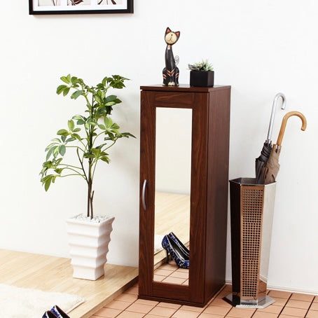 ミラー付きコンパクトシューズラック