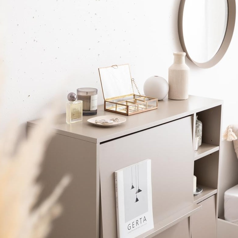 [幅81cm]フラップ扉付キャビネット