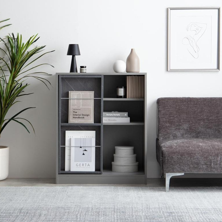 [幅71cm]スライド収納付本棚ラック