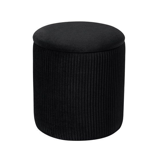 ブラックの楕円型のプリーツ収納