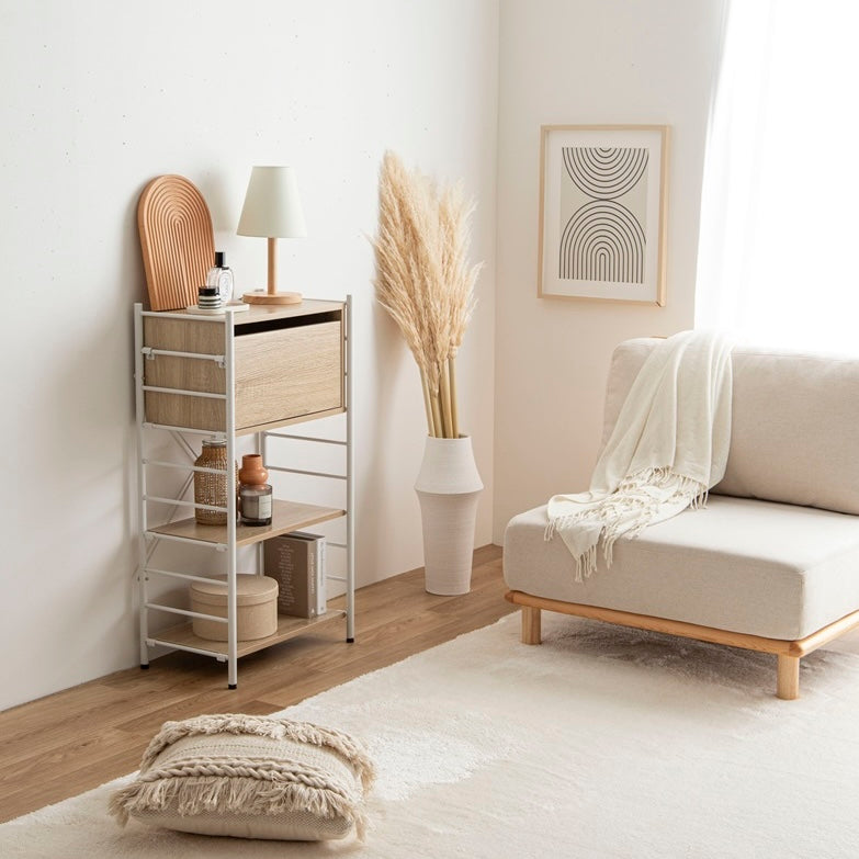 [幅50cm]引き出し付きシェルフ