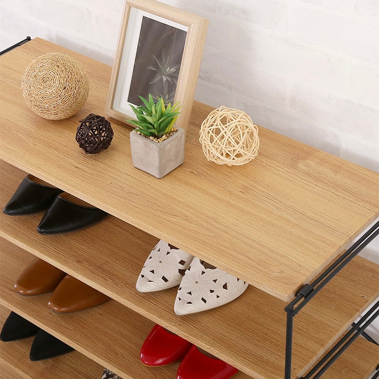 木目調シューズラック6段