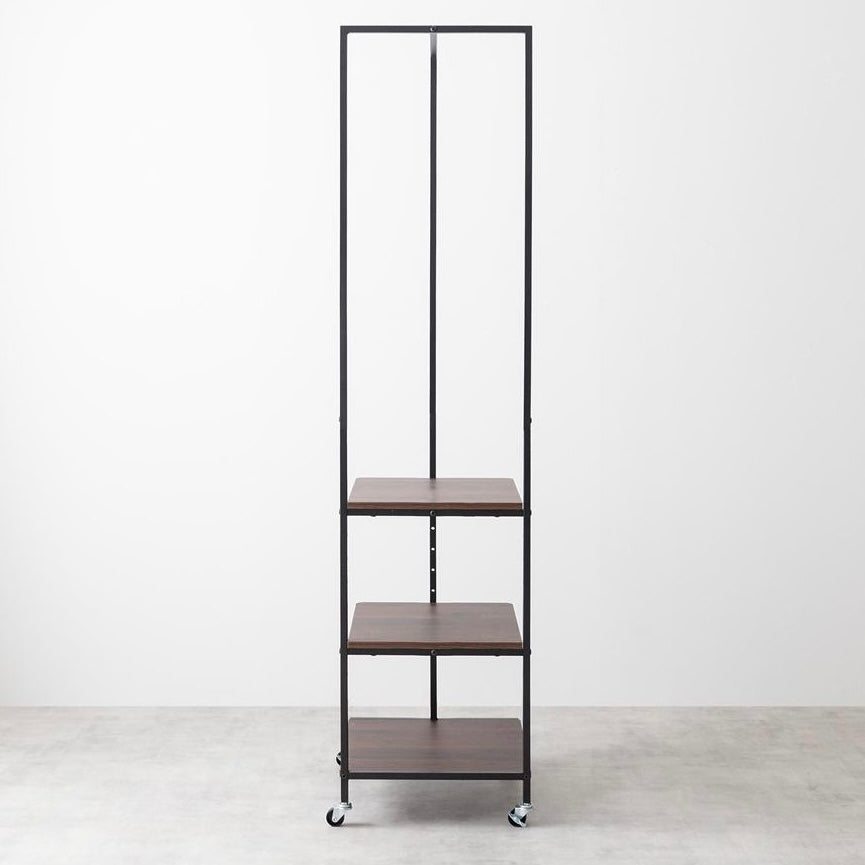 [幅40cm]棚付きスリムハンガーラック