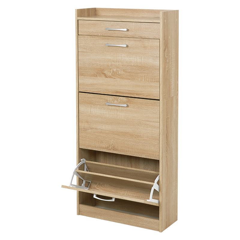 ナチュラルのフラップ扉式シューズケース