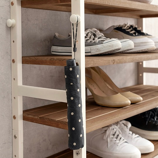 [幅45cm]可動棚ウッドシューズラック5段