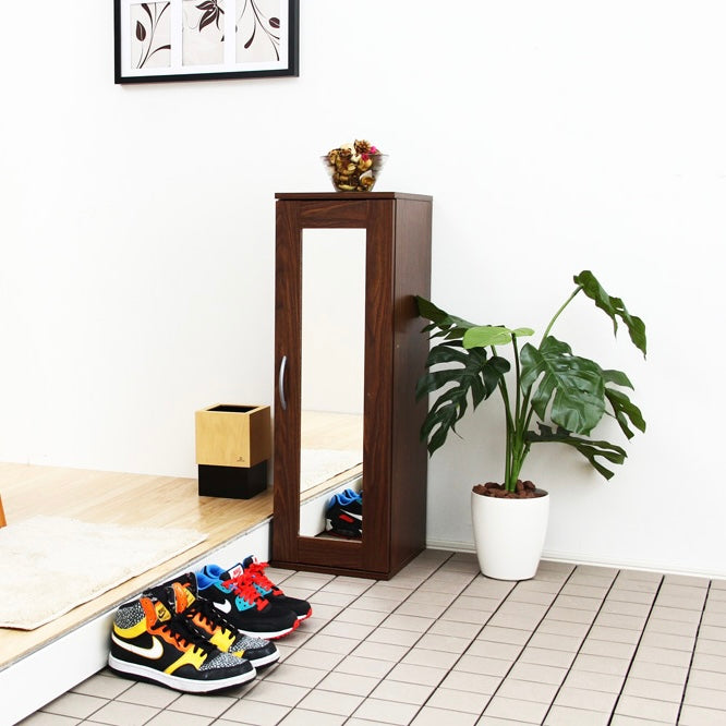 ミラー付きコンパクトシューズラック