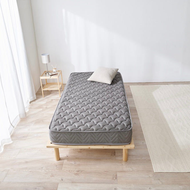グレーのポケットコイルマットレス