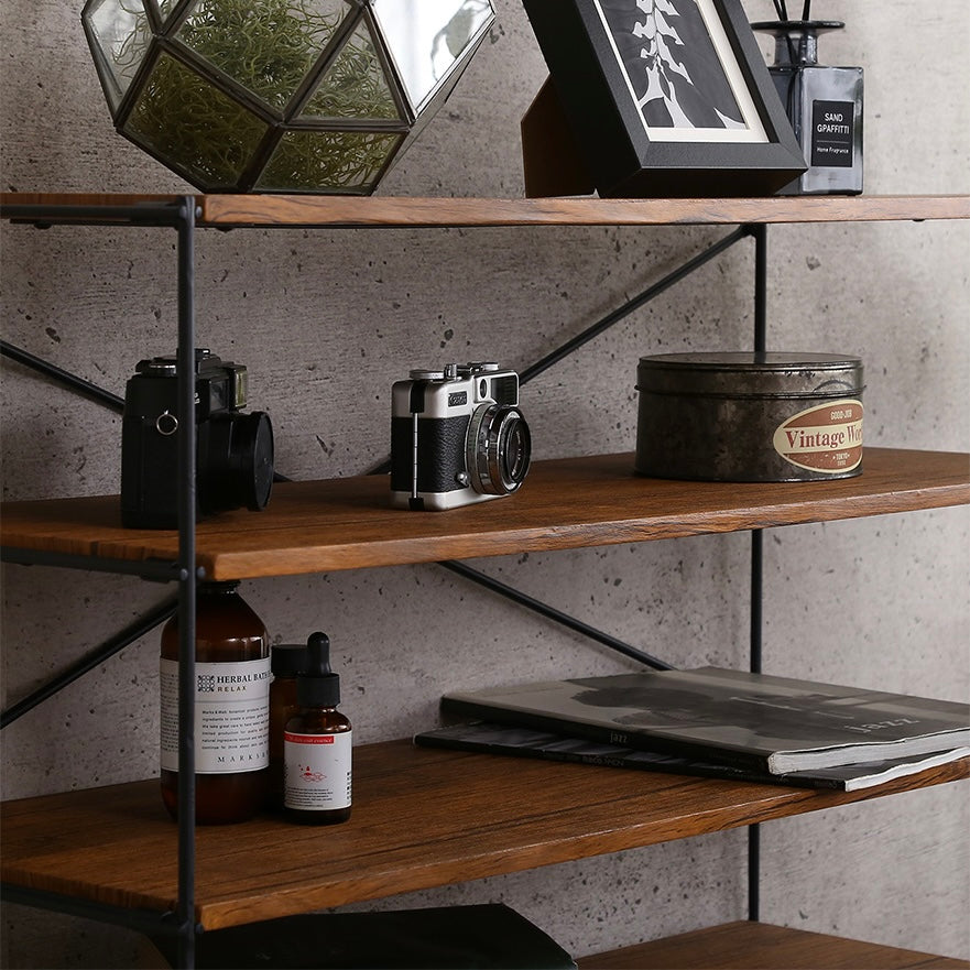 木目調シューズラック6段