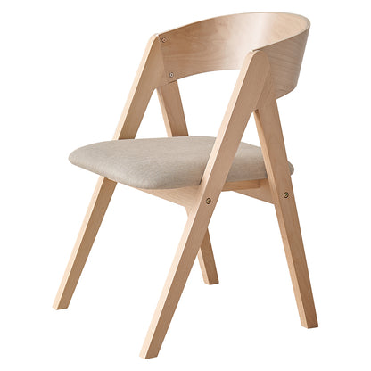 [2脚SET]天然木曲線ダイニングチェア