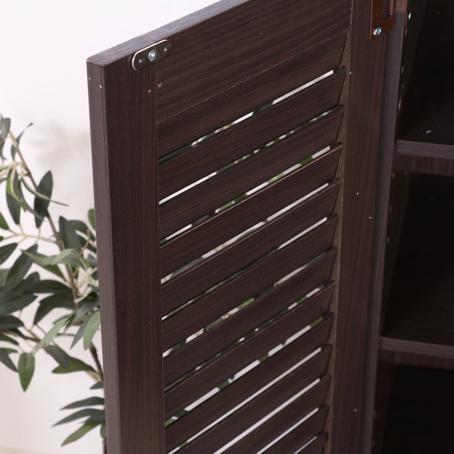 ミラー付きルーバーシューズボックス