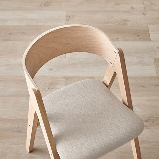 [2脚SET]天然木曲線ダイニングチェア