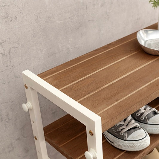 [幅45cm]可動棚ウッドシューズラック5段