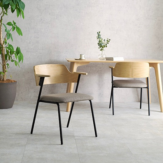 美フォルム異素材アームチェア