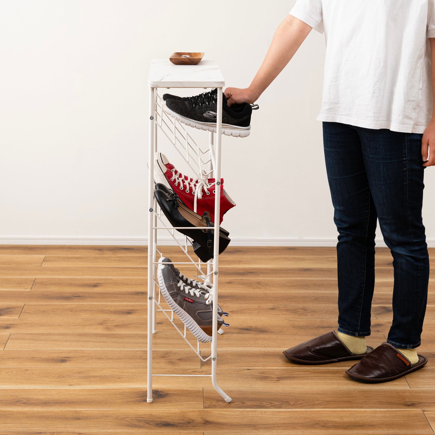 石目調シューズラック