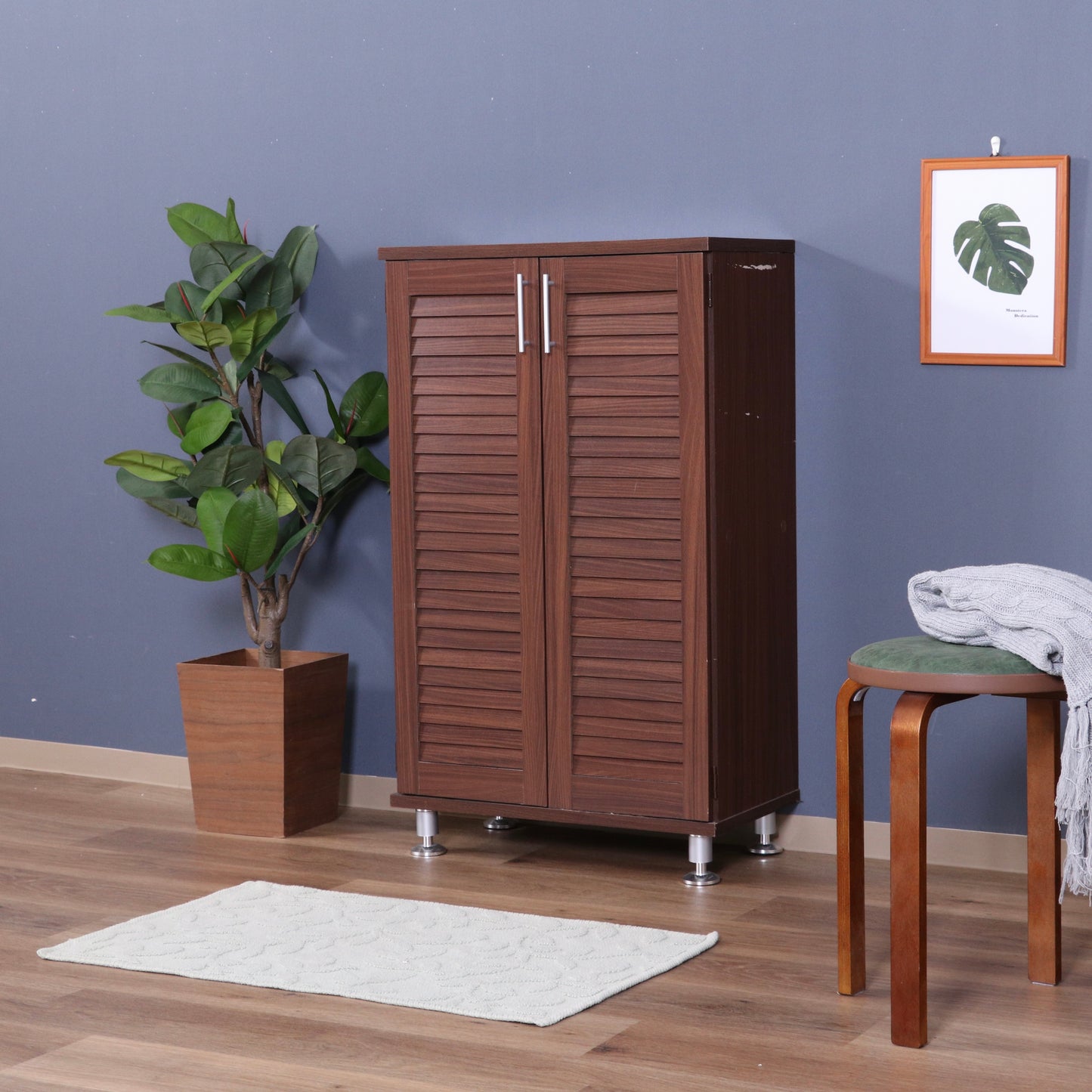 脚付きルーバーシューズボックス